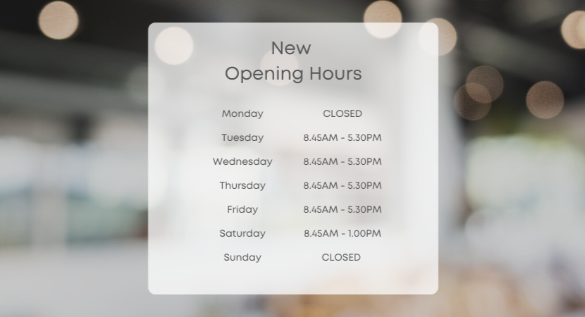 Opening Times